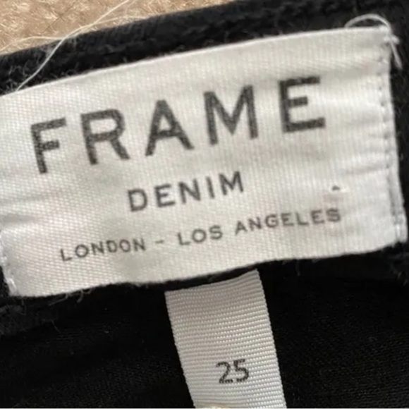 FRAME Le Skinny de Jeanne Mid Rise Black Stretch Skinny Denim Jean Size 25 - Picture 5 of 8